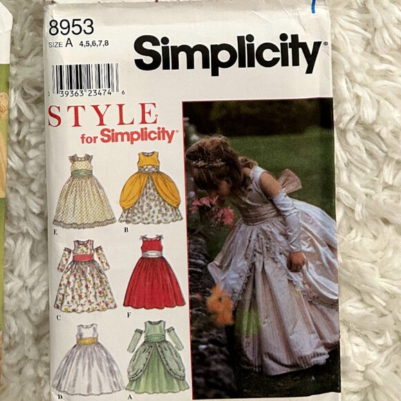 Lot of 6 Girl's Fancy Heirloom Dresses Sewing Patterns Sizes 2 thru 8 Most Uncut - Picture 7 of 8